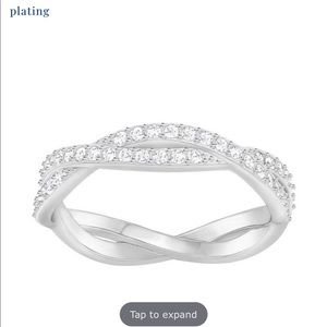 Swarovski Infinity Ring White, Rhodium plating sz8